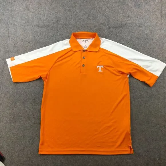 Tennessee Volunteers Polo Shirt Men Small Orange Spell Out Embroidered Logo - Picture 1 of 12